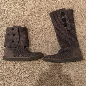 Ugg Classic Cardy Boot Knit sweater tall gray.